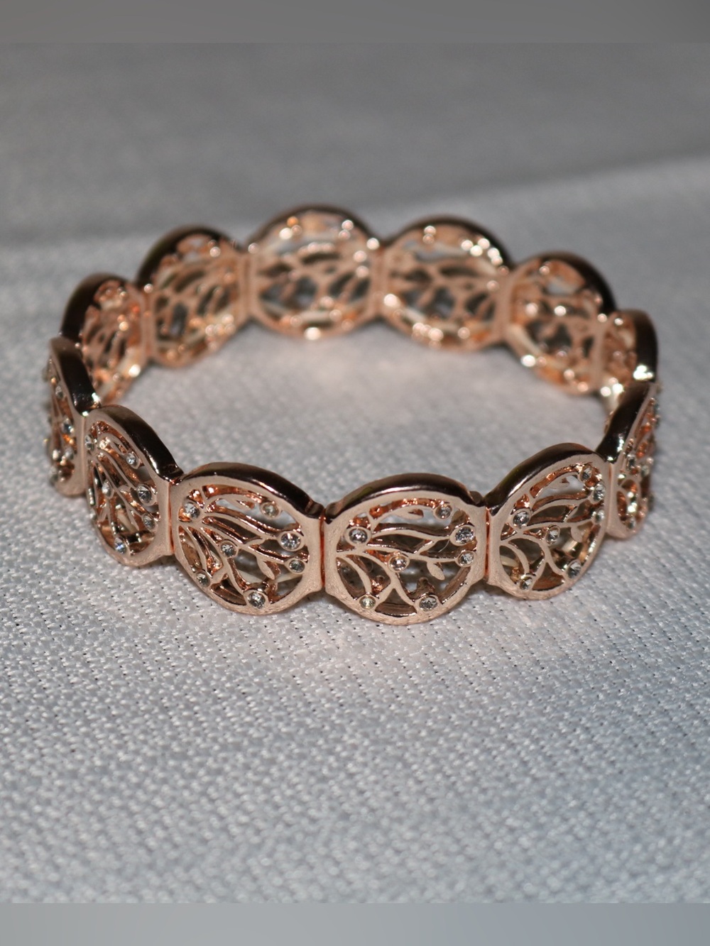 Rose Gold Filigree Link Bracelet • Elegant Vintage-Inspired Statement Jewelry